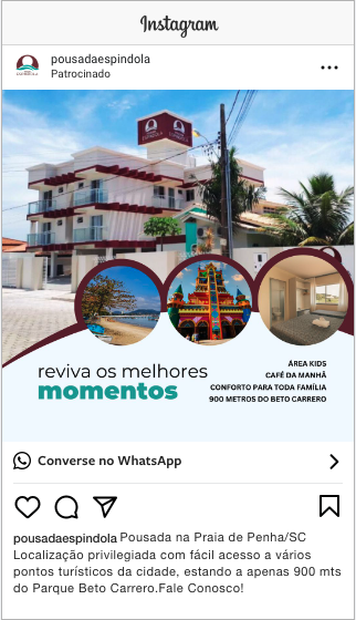 imagem de um anúncio de hotel no Instagram