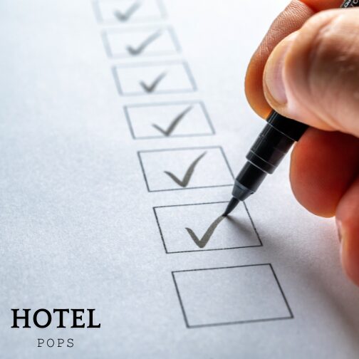 imagem de um checklist de pops de um hotel