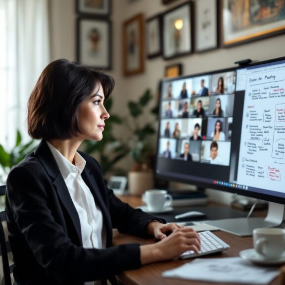 imagem de uma hoteleira assistindo uma aula online de marketing para hotéis e pousadas